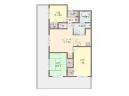 プレステージ姫路坂田町(3LDK/9階)の間取り写真