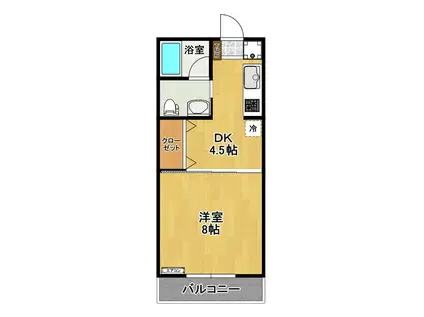 コート・セレーノI(1DK/2階)の間取り写真