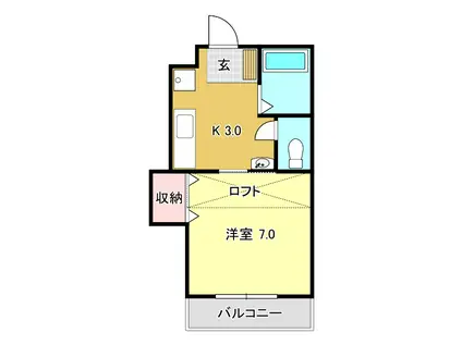 ジョイシティ(1K/3階)の間取り写真