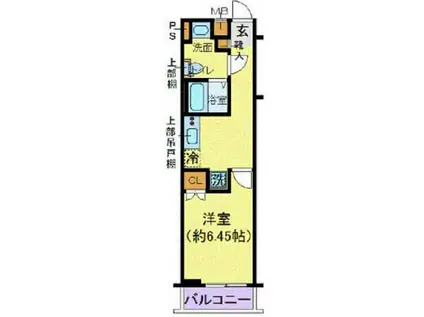 クレヴィスタ門前仲町(1K/1階)の間取り写真