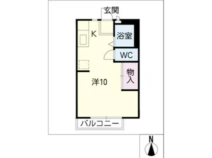 グリーンヒル小坂山(ワンルーム/1階)の間取り写真