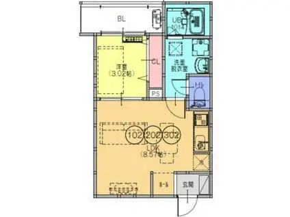 FSTYLE藤井寺道明寺2号館(1LDK/3階)の間取り写真