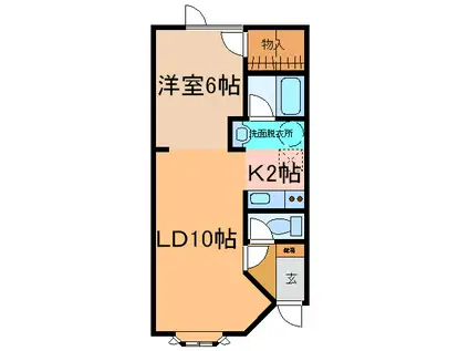 ベネッセI(1LDK/1階)の間取り写真