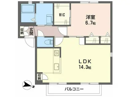 フレグランス宮前(2DK/2階)の間取り写真