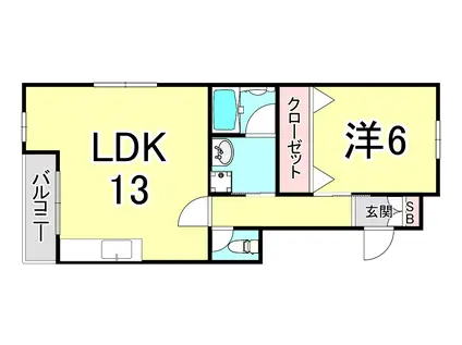 ヴィラオークラ(1LDK/3階)の間取り写真