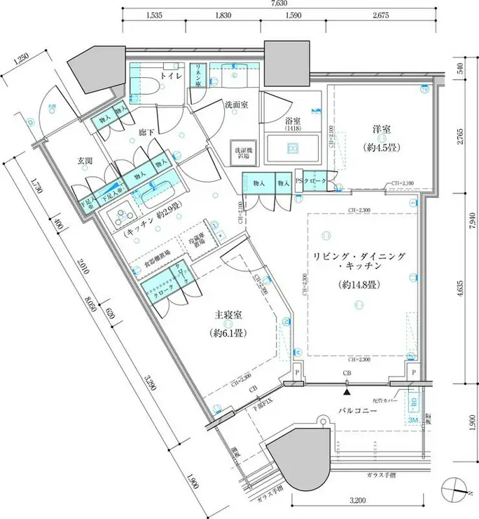 パークタワー勝どきサウス 5階階 間取り
