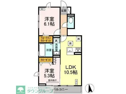 センチュリーハイムすみよし台 VI(2LDK/1階)の間取り写真