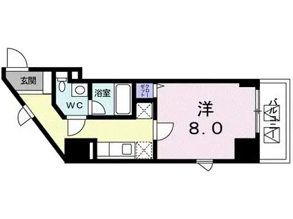 広尾ビューヒルズ(1K/5階)の間取り写真