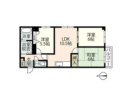 宮田ビル(3LDK/4階)の間取り写真