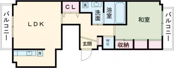 T・K TOWER(1LDK/8階)の間取り写真