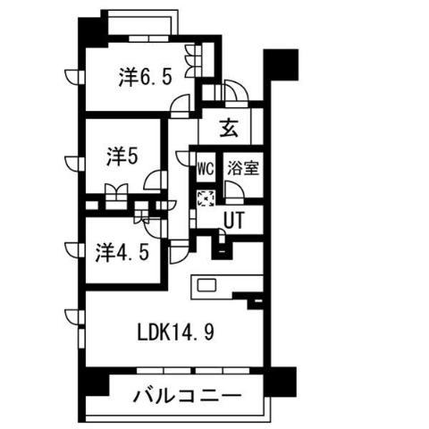 レ・ジェイド名古屋(3LDK/13階)の間取り写真