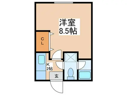 マンション11(1K/5階)の間取り写真