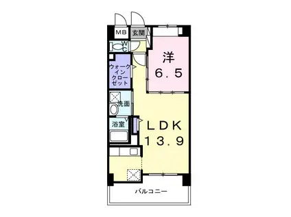 グリーンフィールドH(1LDK/1階)の間取り写真