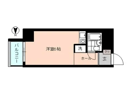 ライオンズマンション旗の台(ワンルーム/6階)の間取り写真