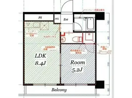 カーサノア八事(1LDK/5階)の間取り写真