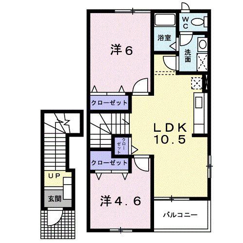 サモア III(2LDK/2階)の間取り写真