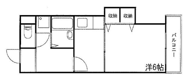 MISTRAL岡田(1K/1階)の間取り写真