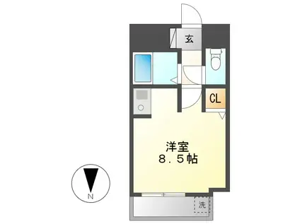 タウンエステート新栄(ワンルーム/8階)の間取り写真