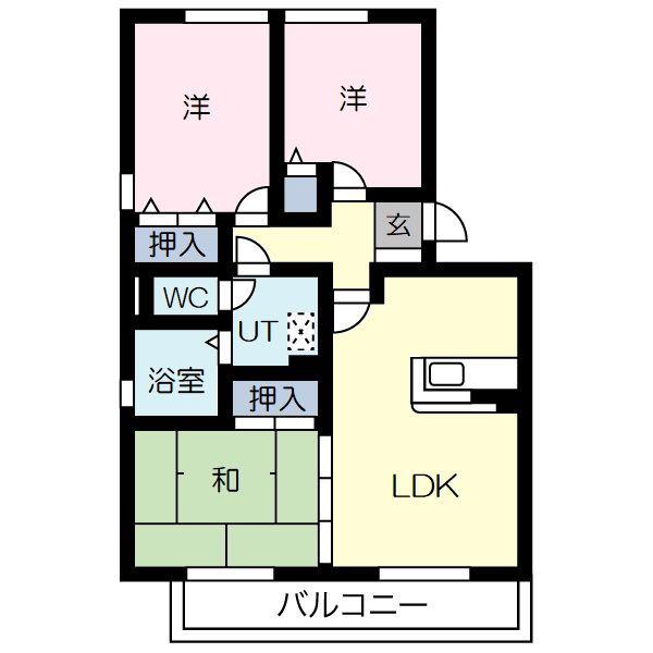 エスポワール今泉(3LDK/1階)の間取り写真