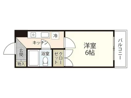 ヴィラブランシュ庚午中(1K/5階)の間取り写真