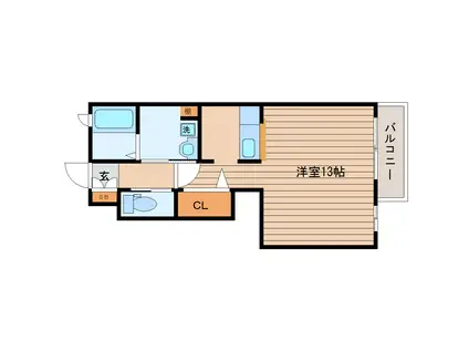 リジェールマレII(ワンルーム/1階)の間取り写真