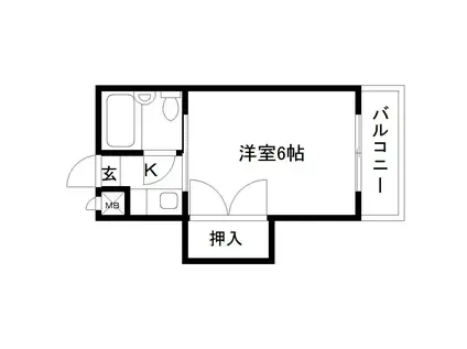 コーポ台原A棟(1K/2階)の間取り写真