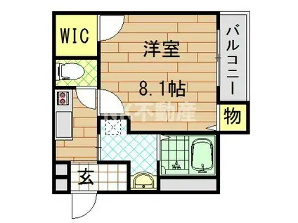 フジパレス若江岩田(1K/3階)の間取り写真