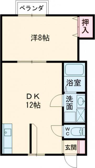 サンライズ・山本B(1LDK/1階)の間取り写真