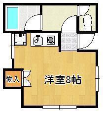 ベルガ片野(ワンルーム/2階)の間取り写真