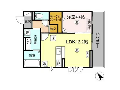 D-RESENA 松橋S(1LDK/3階)の間取り写真