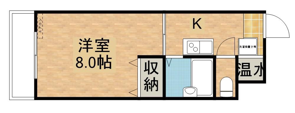 ソメヤマンション(1K/2階)の間取り写真