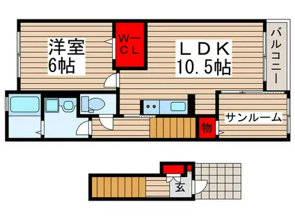 フォリアIII(1LDK/2階)の間取り写真