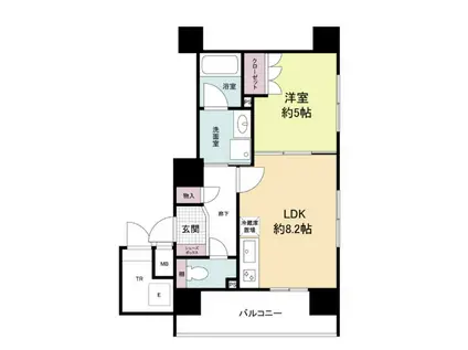 エル・セレーノ上本町レジデンス(1LDK/7階)の間取り写真