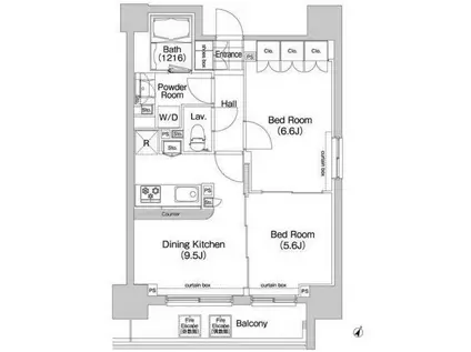 コンフォリア三田イースト(1K/10階)の間取り写真