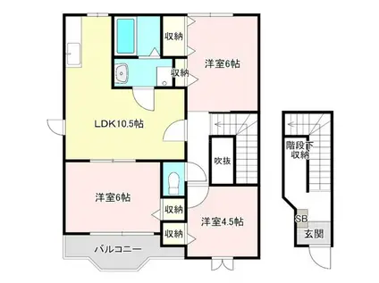 グリーンスクエアI(3LDK/2階)の間取り写真