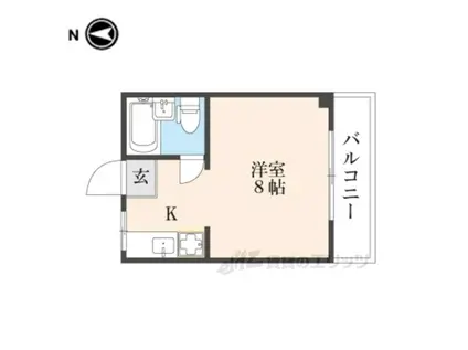 ハイツ福(ワンルーム/2階)の間取り写真