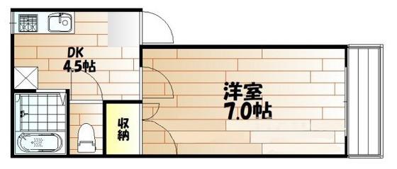 リバーサイドアーバン(1DK/1階)の間取り写真