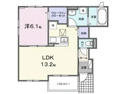 メゾン ミモザII(1LDK/1階)の間取り写真