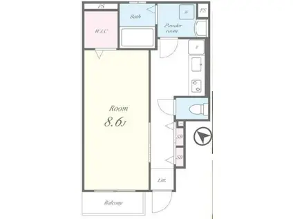 ハイムヤバタ(1K/1階)の間取り写真