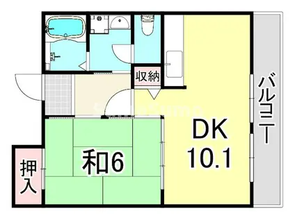 UR浜甲子園さくら街 5号棟(1DK/4階)の間取り写真