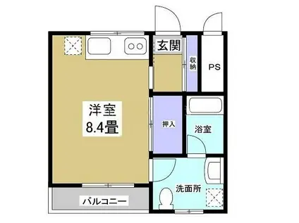 レイク東名V(ワンルーム/1階)の間取り写真