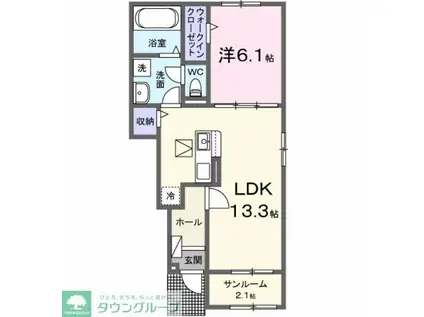 ライフベリー A(1LDK/1階)の間取り写真