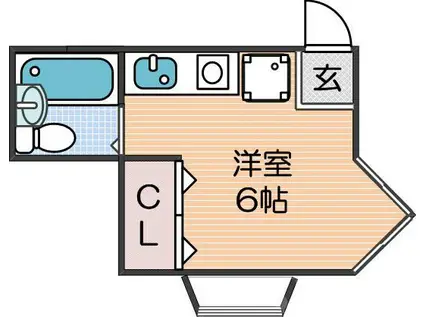 ピエールカルダン(ワンルーム/4階)の間取り写真