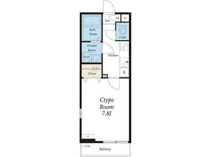 リブリ・グランデ検見川(1K/1階)の間取り写真