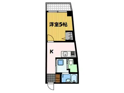 デ・クメール宝町(1K/3階)の間取り写真