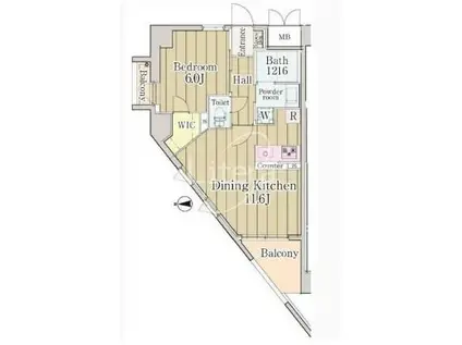 グランクリュ新宿御苑(1LDK/8階)の間取り写真