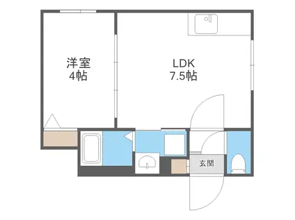 ラフィーネ発寒南II(1LDK/3階)の間取り写真
