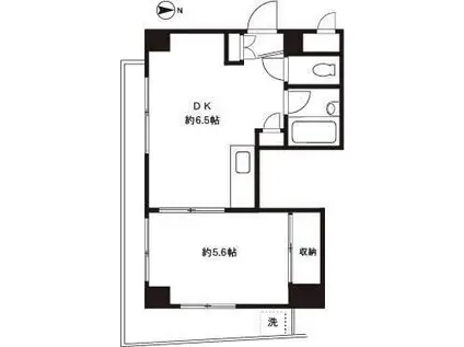 DRホームズ等々力(1DK/1階)の間取り写真