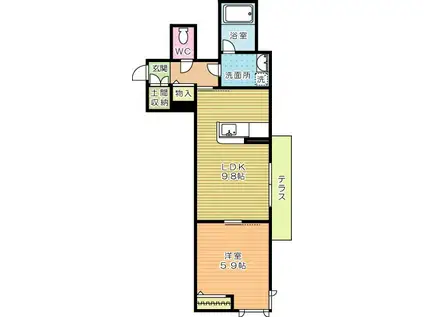シャーメゾン南丘(1LDK/1階)の間取り写真