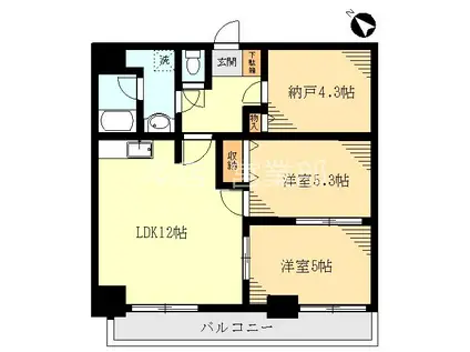 第15まさひろ商事ビル(2SLDK/8階)の間取り写真